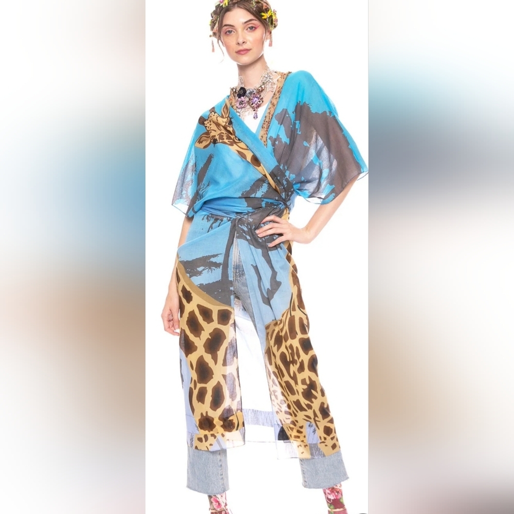 ARATTA Safari Babe Kimono O/S MSRP $179 - Picture 3 of 8